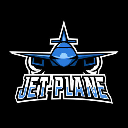 Jet plane war soldier mascot sport esport logo templateのイラスト素材
