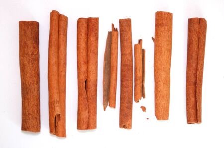A group of cinnamon on whiteの写真素材