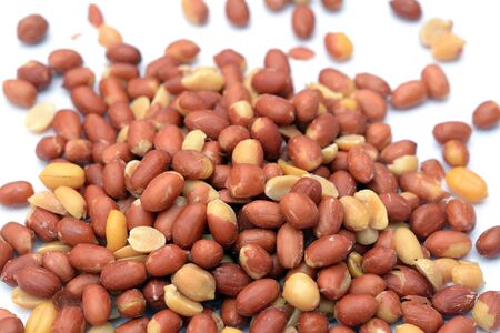 a pile of roasted peanutsの写真素材