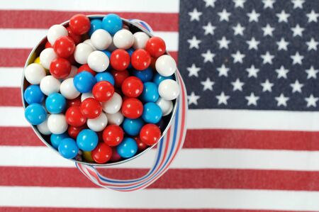 Memorial or Independence candy on national flagの写真素材
