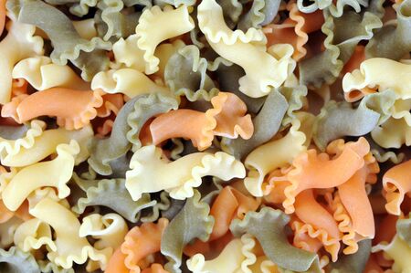 colorful campanelle pasta for background usesの写真素材