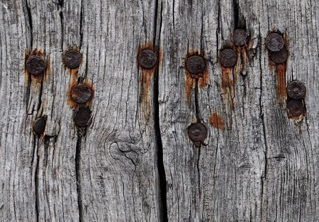grunge wood surface texutre with nails