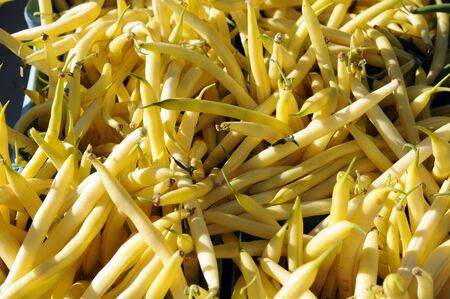 a lot of yellow beans at marketの写真素材