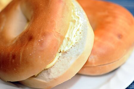 bagel served with cream or butter