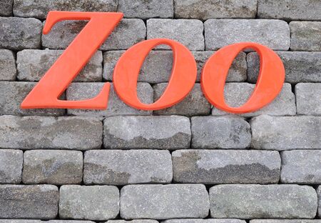 zoo word on stone backgroundの写真素材