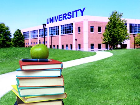 education concept: path to college or universityの写真素材