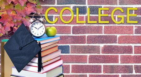 education concept with book and accessoryの写真素材