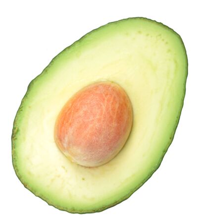 fresh green avocado isolate on white background