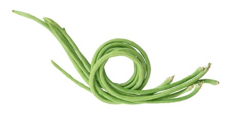 a bunch organic long bean isolated on white