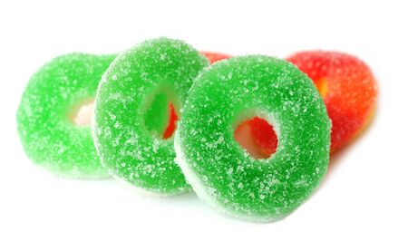 colorful candies on white backgroundの写真素材