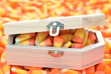 candy corn with coffin toy for Halloween