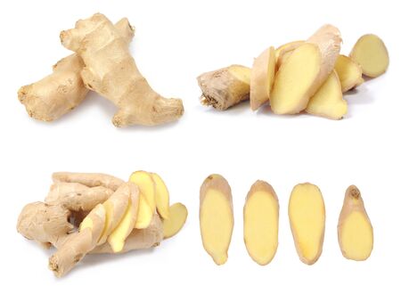 fresh ginger on white background 