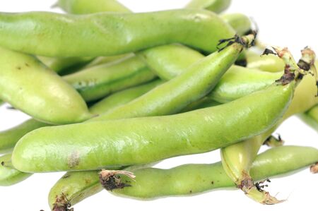  fava beans isolated on white の写真素材