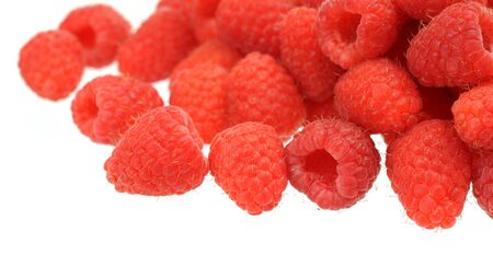 raspberry  on white background