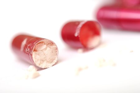 single opened medicine on white backgroundの写真素材