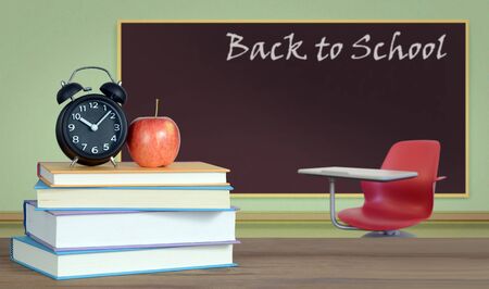 book and classroom with window for education conceptの写真素材