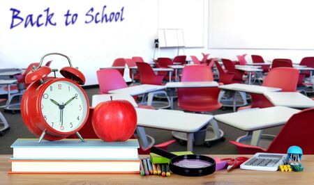 book and classroom for education or back to school conceptの写真素材