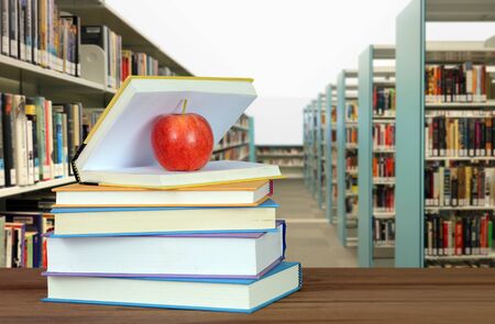 book and library for education concept (blurry background)の写真素材