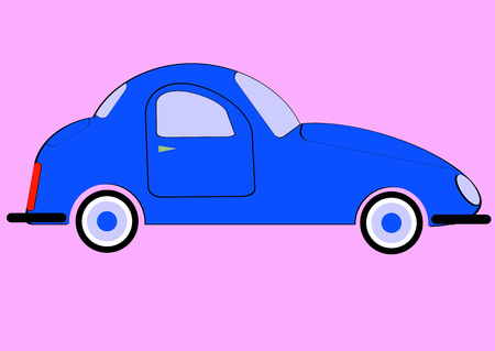 Colorful toy car isolated on pink background のイラスト素材