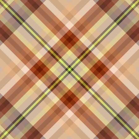 Brown and yellow illustration tartan seamless background