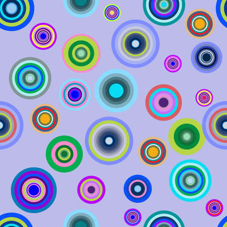 Seamless ilustration multicolored decorativecircles on the pastel backgroundのイラスト素材