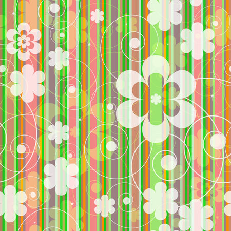 Vector seamless background illustration with white flowersのイラスト素材