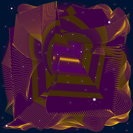 abstract background without gradient with stars and color smokeのイラスト素材
