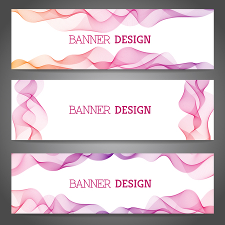 abstract smoke wave banners. Set of trendy banners template.のイラスト素材