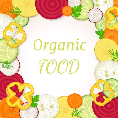 Vector frame of vegetables.のイラスト素材