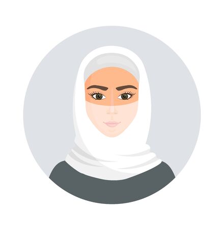 Muslim woman in hijab. Vector. Portrait of arabian beautyのイラスト素材