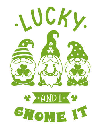 St patricks day day quote with gnome trio.のイラスト素材