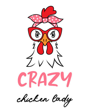 Chicken with quote. Funy farm design for for women.のイラスト素材