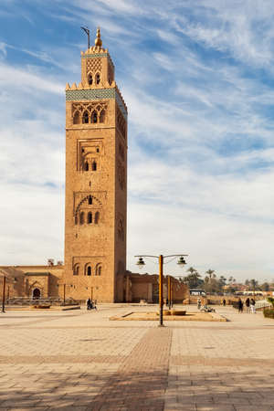 Marrakesh city mosque and square の写真素材