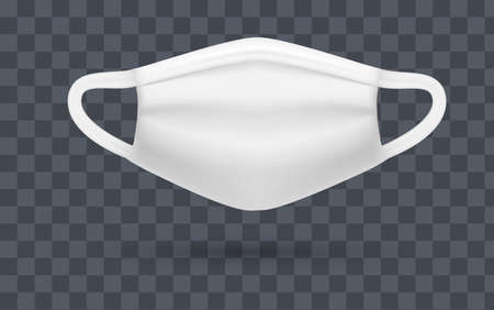 Realistic protective medical respiratory face cloth mask. Coronavirus protection, spread of virus, covid-19 pandemic. Cloth masks, protection against bacteria, disease vectorのイラスト素材