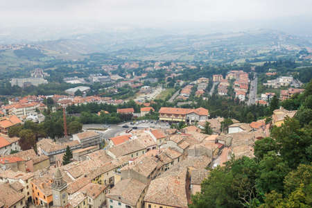 City of San Marino. Aerial view from the funicular. The Republic of San Marinoの写真素材