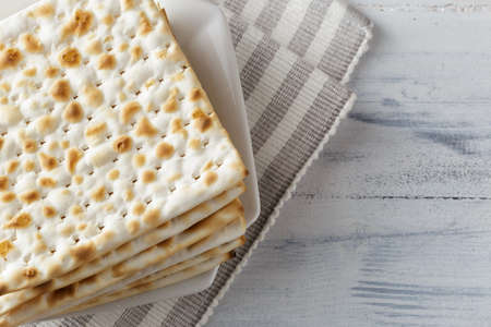 A Jewish Matzah bread. Passover holiday concept