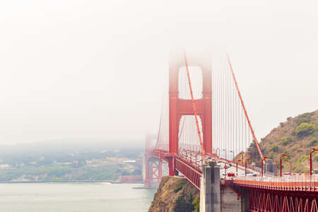 Golden Gate and the San Francisco bay covered by fog, State Park, California