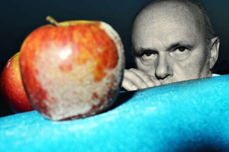 Man. Apple.の写真素材