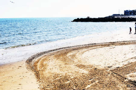 Ocean. Beach. Child.の写真素材