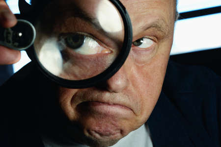 Man. Loupe. Window.