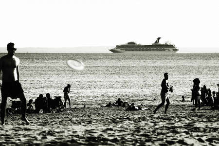 Beach. Frisbee.の写真素材