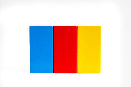 A bunch of wooden bricks isolated on white
