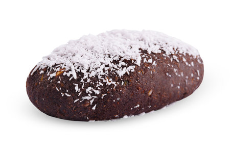 Chocolate cake potato isolated on white backgroundの写真素材