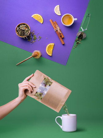 concept of healthy and tasty teaの写真素材