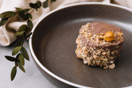 Kiev cake with Hazelnut and chocolateの写真素材