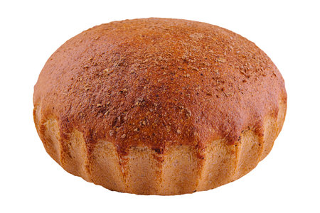 Freshly baked bread isolated on white background