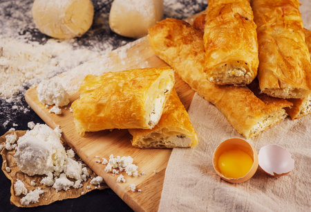 Vertuta or placinta with cottage cheese