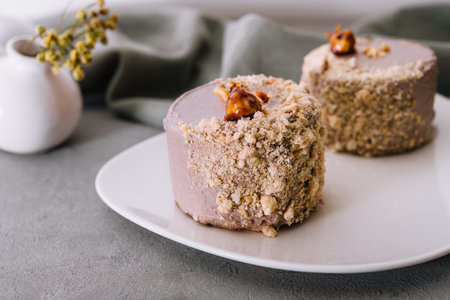 two mini Kiev cakes with Hazelnut and chocolate