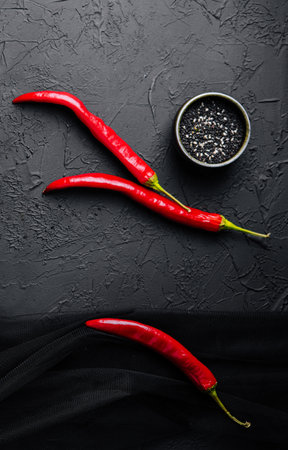 red hot chili peppers on top view