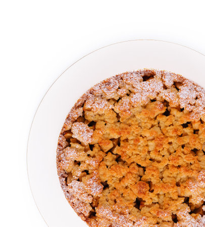 Homemade grated cake tart with lemon curdの写真素材